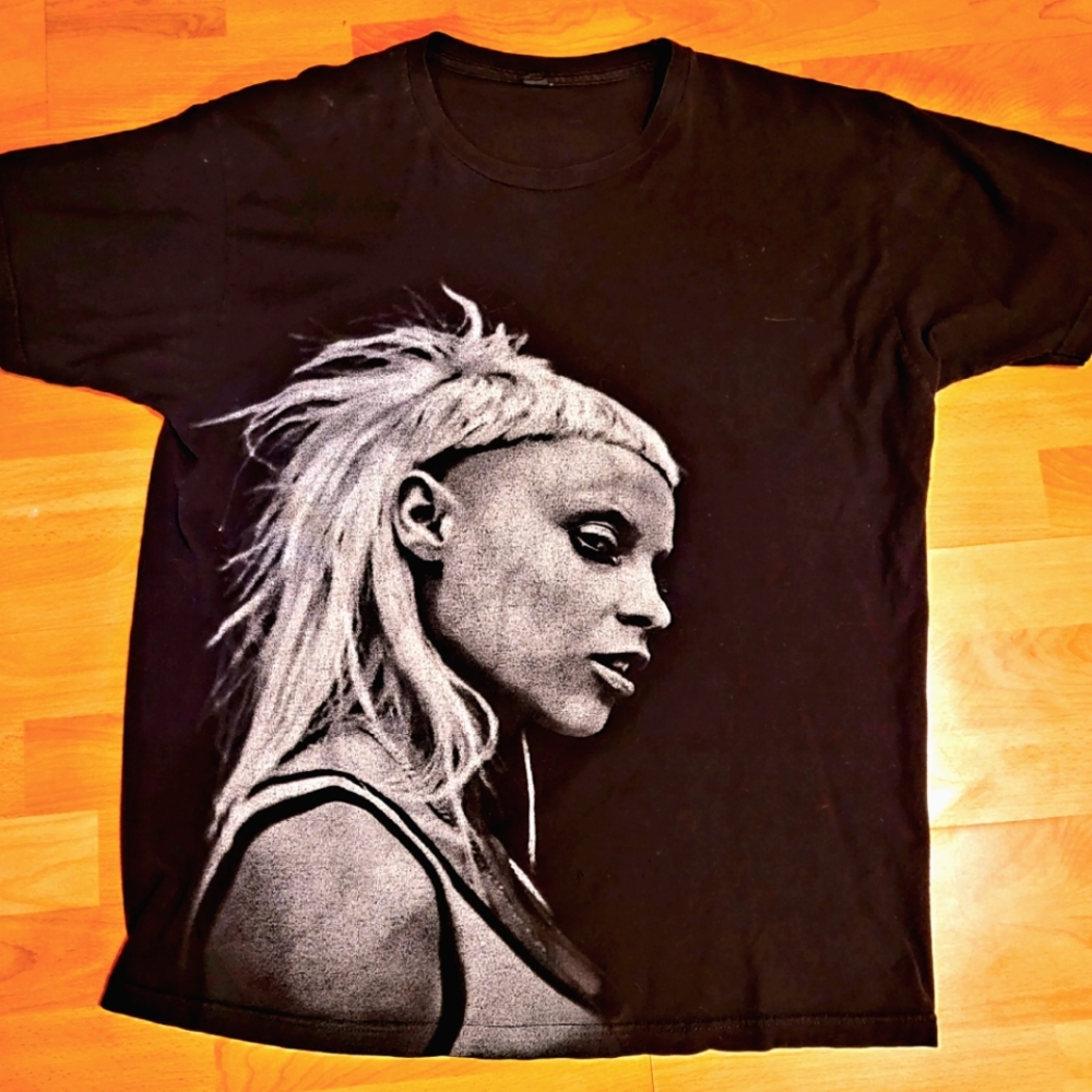 Concert t-shirt from Die Antwoord's concert in Chicago. T-shirt is of Yolandi V.